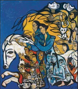 la patria naciendo de la ternura mural de Pavel eguelez