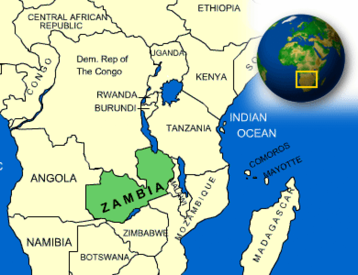 Mapa de Zambia