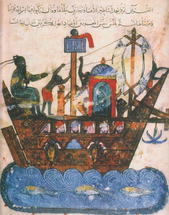 Barco árabe comerciando esclavos