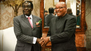 Presidente Jacob Zuma y Presidente Robert Mugabe