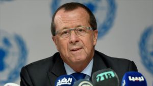 El enviado especial de las Naciones Unidas para Libia, Martin Kobler, durante una conferencia de prensa en Túnez