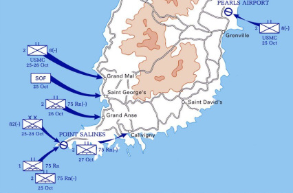 Mapa de la invasión inicial