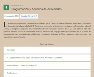 Programación y anuarios de actividades