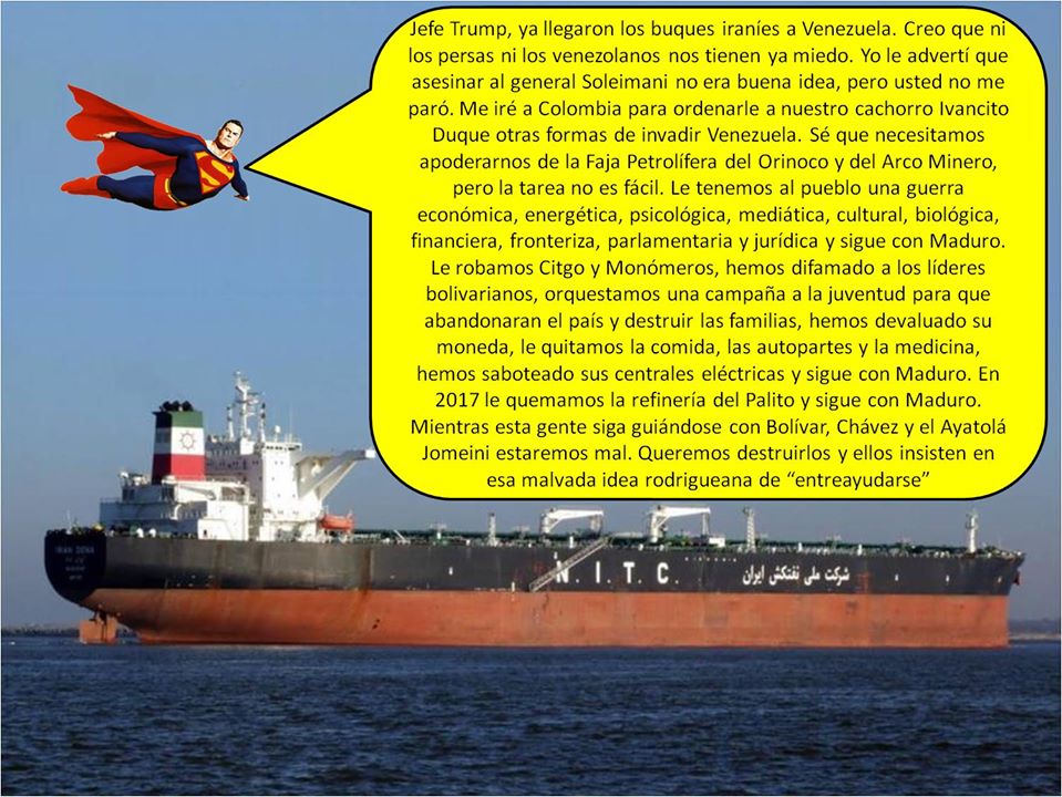 Supermán y barco iraní