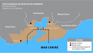 Mapa del Municipio de Caimanera. Base Naval de EEUU en Guantanamo