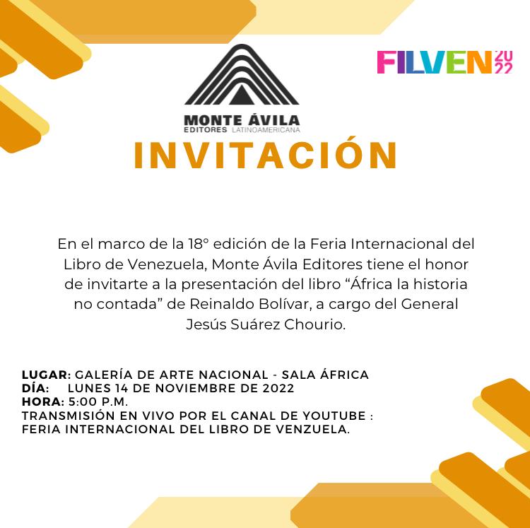 Invitacion a bautizo del libro África la historia no contada