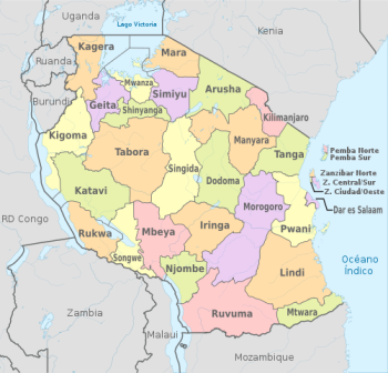 Mapa Tanzania