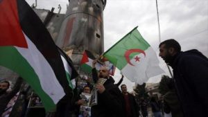 Argelinos expresan su apoyo a Palestina durante una movilización