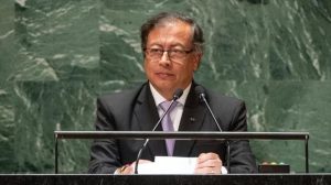 El presidente de Colombia Gustavo Petro ofrece un discurso en la AGNU en Nueva York EE.UU. 19 de septiembre de 2023