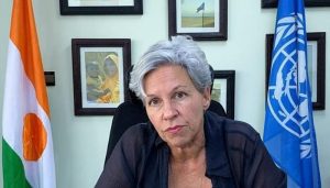 Louise Aubin, coordinadora residente de las Naciones Unidas en el país africano