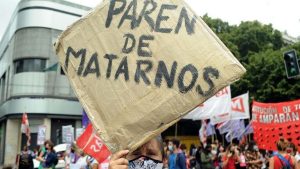 Protesta en contra de los feminicidios