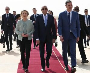 La reunion entre el presidente Mauritano Mohamed Ould Ghazouan Pedro Sánchez y Ursula von der Leyen han generado tensión y rechazo en Mauritania