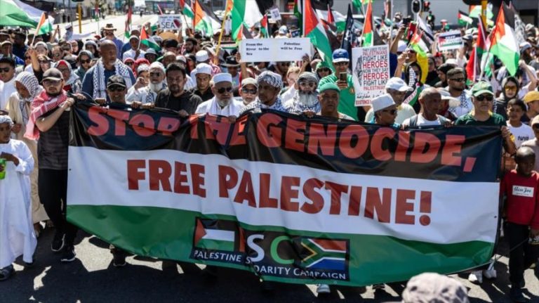 Protesta a favor de palestina en Sudáfrica